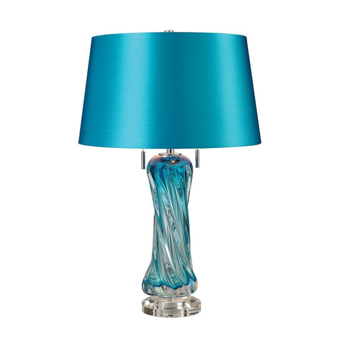 Vergato Free Blown Glass Table Lamp in Blue Lamps Dimond Lighting 