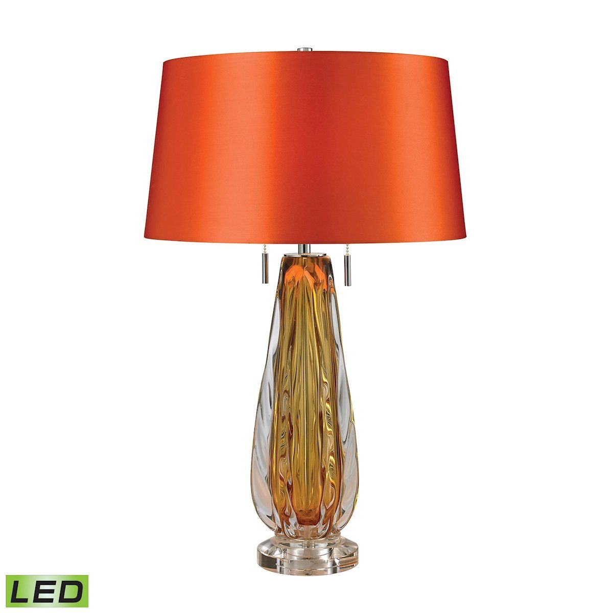 Modena Free Blown Glass LED Table Lamp in Amber Lamps Dimond Lighting 