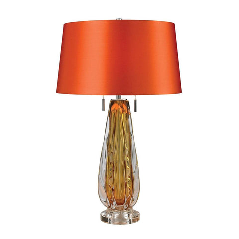 Modena Free Blown Glass Table Lamp in Amber Lamps Dimond Lighting 