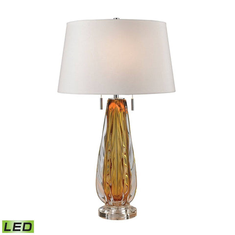 Modena Free Blown Glass LED Table Lamp in Amber Lamps Dimond Lighting 
