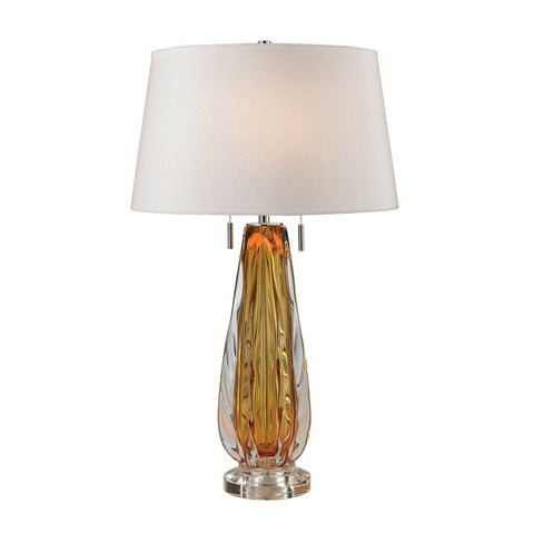 Modena Free Blown Glass Table Lamp in Amber Lamps Dimond Lighting 