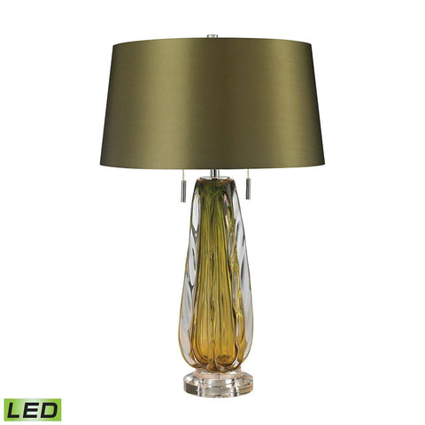 Modena Free Blown Glass LED Table Lamp in Green Lamps Dimond Lighting 