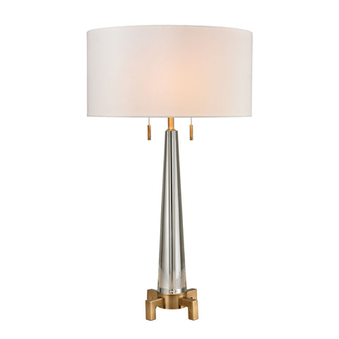 Bedford Solid Crystal Table Lamp in Aged Brass Lamps Dimond Lighting 