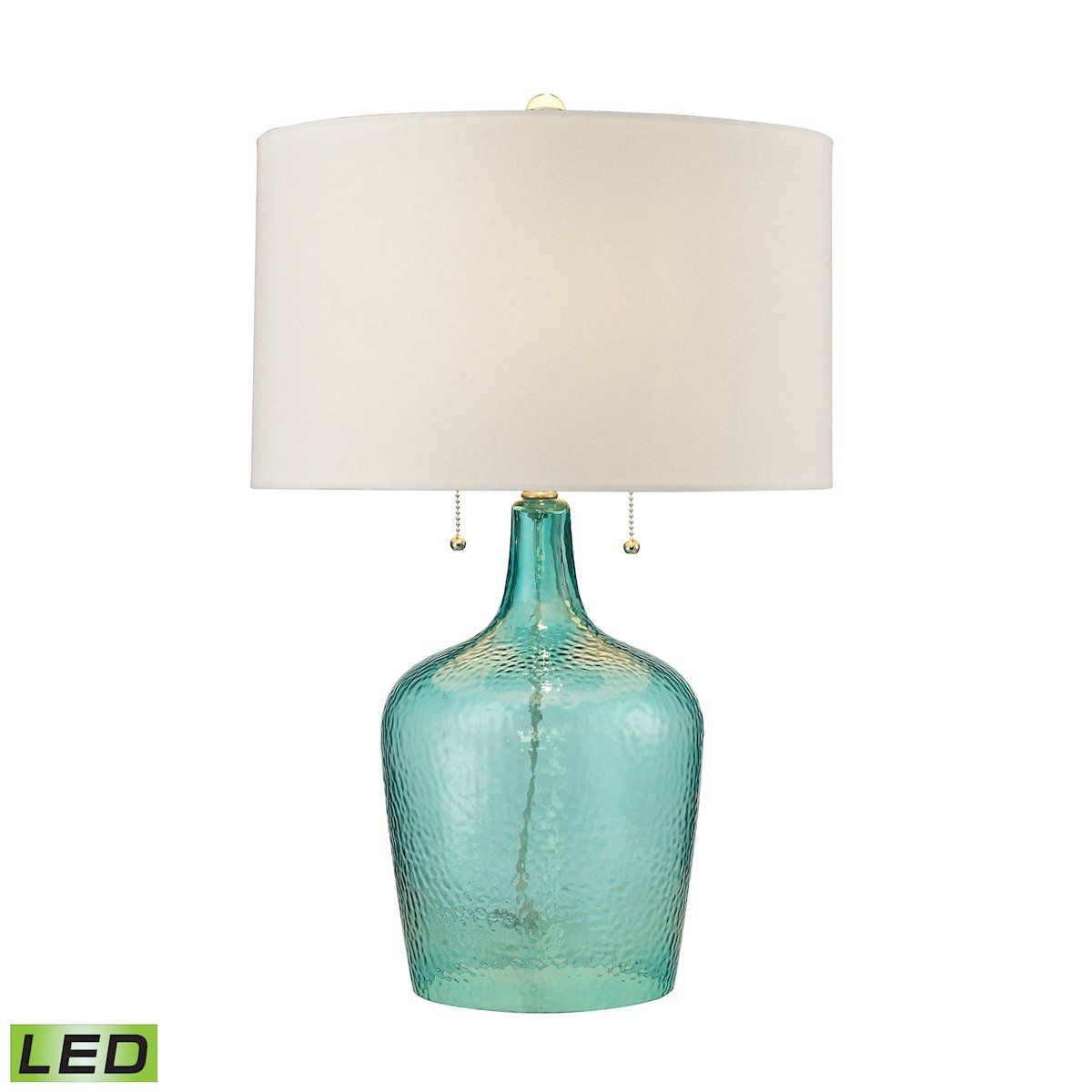 Hatteras Hammered Glass LED Table Lamp in Seabreeze Lamps Dimond Lighting 