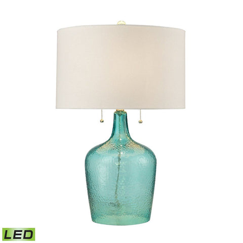 Hatteras Hammered Glass LED Table Lamp in Seabreeze Lamps Dimond Lighting 