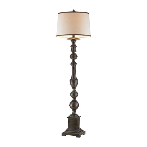 Leopold 1 Light Floor Lamp In Dark Stained Mahogany Lamps Dimond Lighting 