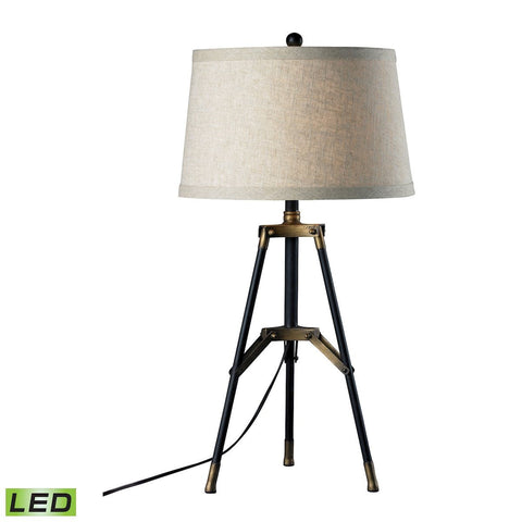 Functional Tripod LED Table Lamp in Restoration Black And Aged Gold Lamps Dimond Lighting 