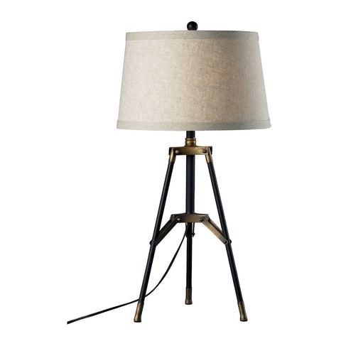 Functional Tripod Table Lamp In Restoration Black And Aged Gold Lamps Dimond Lighting 