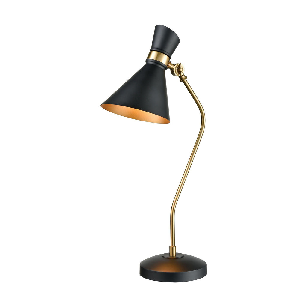 Virtuoso 1-Light Table Lamp in Matte Black and Aged Brass Lamps Dimond Lighting 