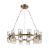 Double Vision 24-Light Chandelier in Clear and Satin Brass Ceiling ELK Home 