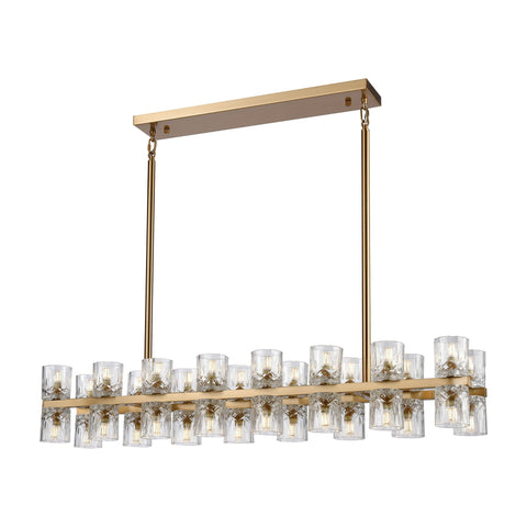 Double Vision 32-Light Island Light in Clear and Satin Brass Ceiling ELK Home 