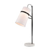 Banded Shade Desk Lamp in Antique Brass and White Marble Lamps ELK Home 