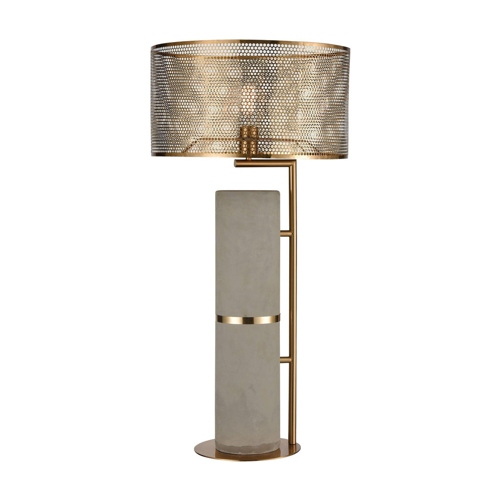 Katwijick Table Lamp in Concrete and Aged Brass Lamps ELK Home 