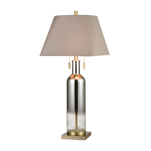 Scribe 2-Light Table Lamp in Chrome and Seeded Glass Lamps ELK Home 