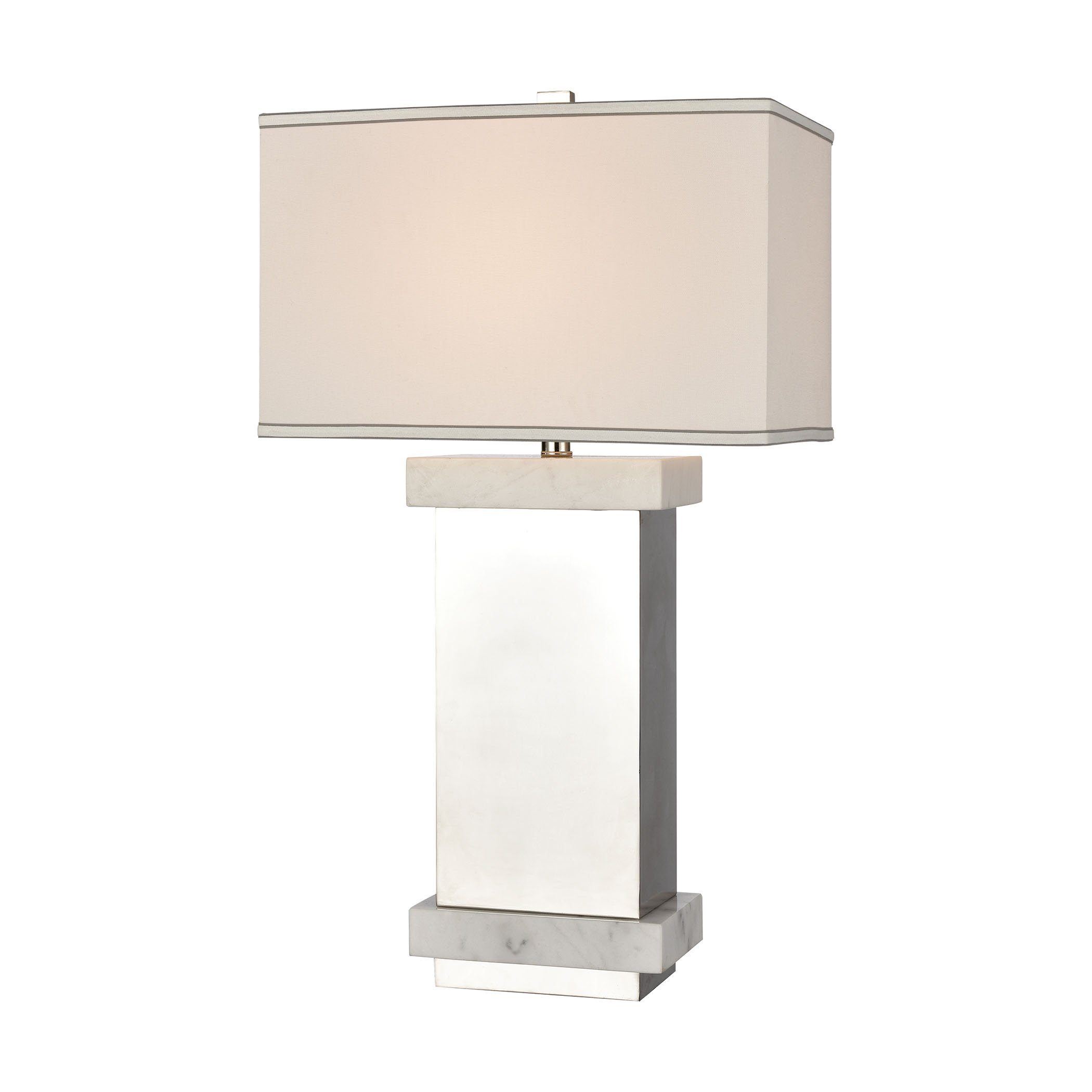 Keystone Table Lamp in Silver and White - Tall Lamps ELK Home 