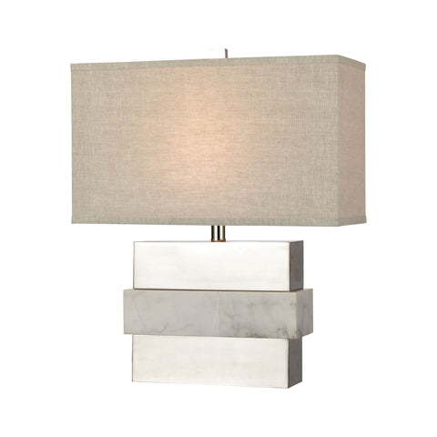 Keystone Table Lamp in White and Silver - Short Lamps ELK Home 