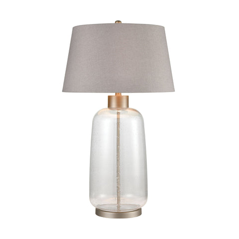 Whaling Willow Table Lamp in Clear Bubble Glass and Pewter