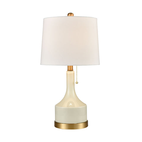 Small but Strong Table Lamp in Jade White Glass and Matte Brushed Gold