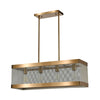 Line in the Sand 4-Light Island Light in Satin Brass and Antique Silver Ceiling ELK Home 