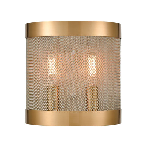 Line in the Sand 2-Light Wall Sconce in Satin Brass and Antique Silver Wall ELK Home 