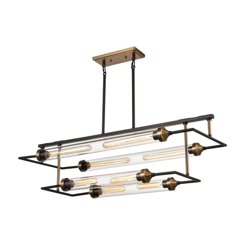 North by North East 8-Light Island Light in Oil Rubbed Bronze and Satin Brass Ceiling ELK Home 