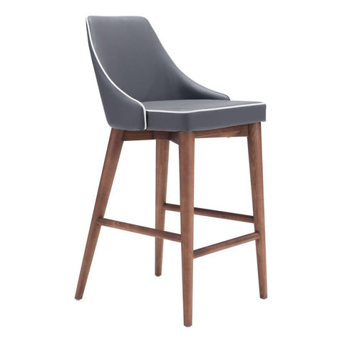 Moor Counter Chair Dark Gray Furniture Zuo 
