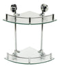 Polished Chrome Corner Mounted Double Glass Shower Shelf Bathroom Accessory Accessories Alfi 