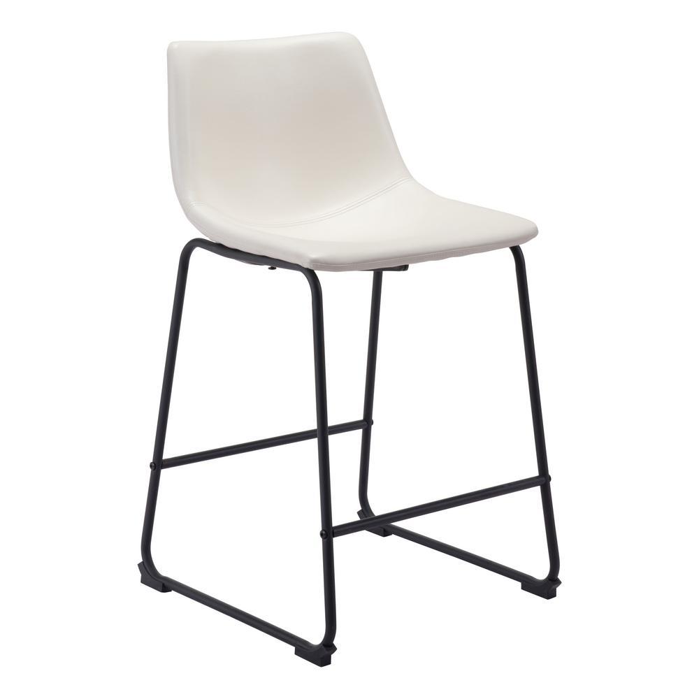 Smart Counter Chair Distressed White Furniture Zuo 