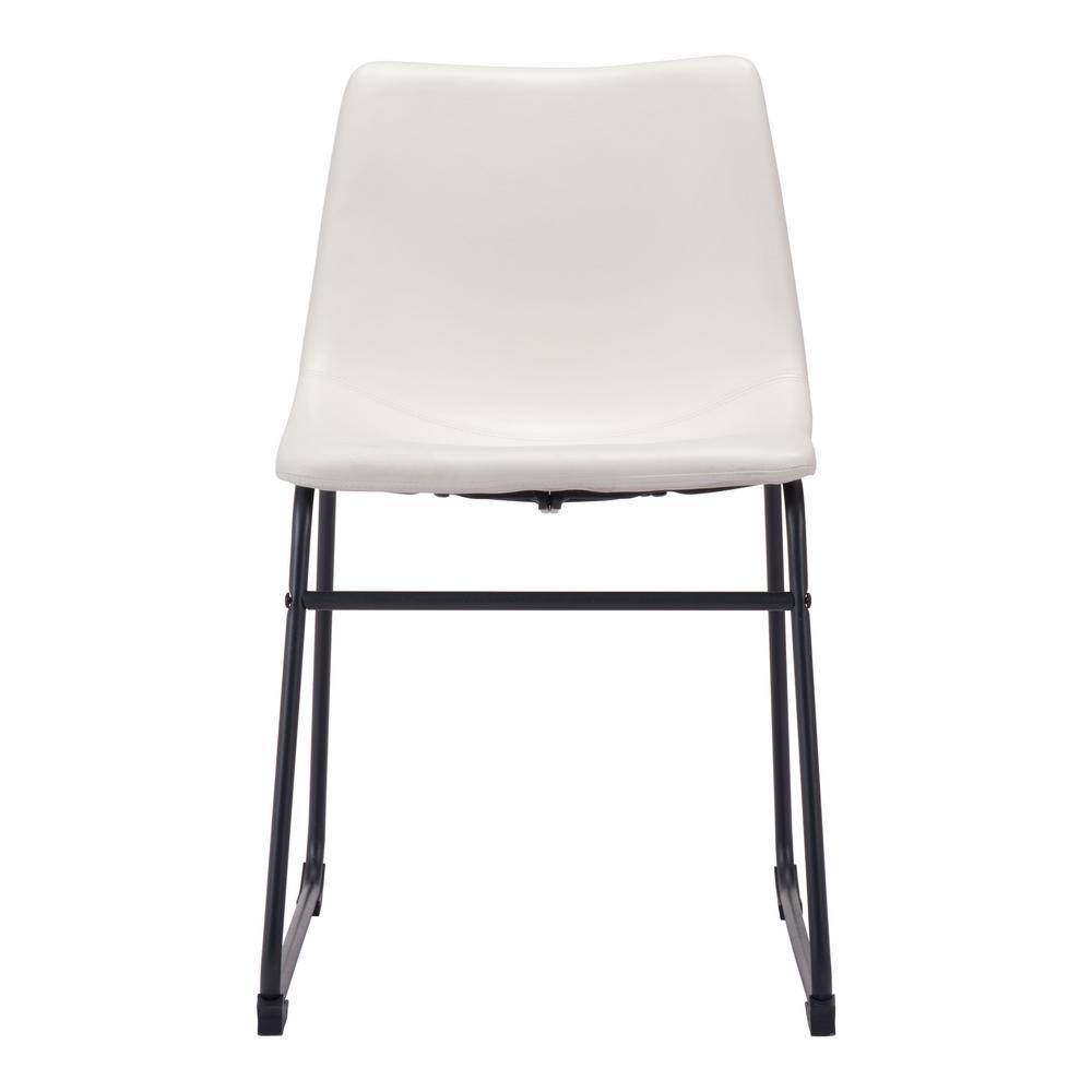 Smart Dining Chair Distressed White Furniture Zuo 