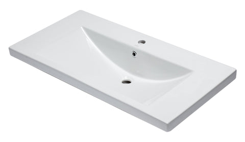 White Ceramic 40"x19" Rectangular Drop In Sink Sink Alfi 