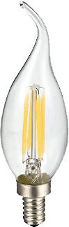 LED Filament E12 Candle Flame Tip 4W 27K (Dimmable) Bulbs Dazzling Spaces 