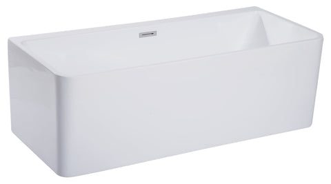 67 inch White Rectangular Acrylic Free Standing Soaking Bathtub Bathtub Alfi 