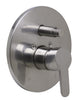 Brushed Nickel Shower Valve Mixer with Rounded Lever Handle and Diverter Faucets Alfi 