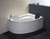 5' Single Person Corner White Acrylic Whirlpool Bath Tub - Drain on Left Bathtub Alfi 