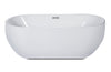 67 inch White Oval Acrylic Free Standing Soaking Bathtub Bathtub Alfi 