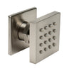 Brushed Nickel 2" Square Adjustable Shower Body Spray