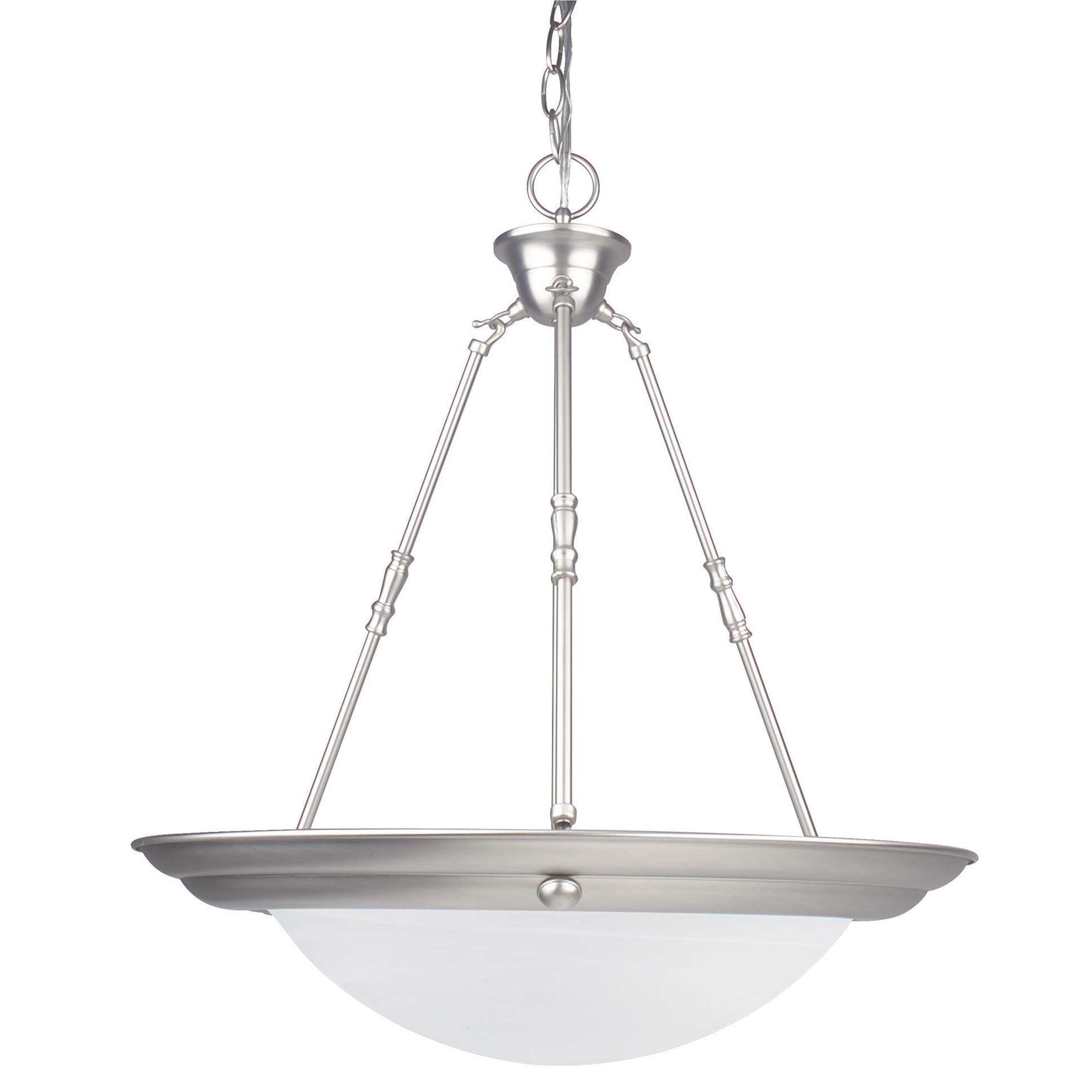 Three Light Bowl Pendant - Satin Nickel