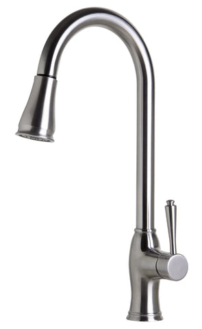 Traditional Solid Brushed Stainless Steel Pull Down Kitchen Faucet Faucets Alfi 