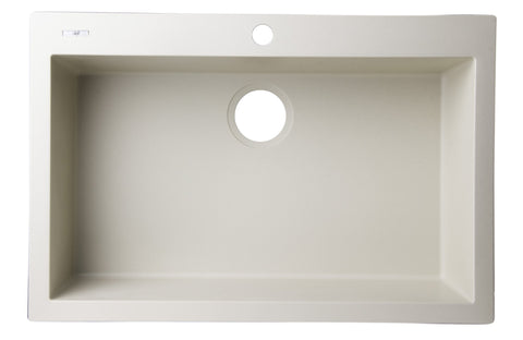 Biscuit 30" Drop-In Single Bowl Granite Composite Kitchen Sink Sink Alfi 
