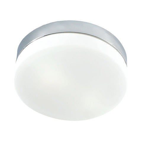 Disc Medium 2-Light Flush Mount in Metallic Grey with Frosted Glass Ceiling Elk Lighting 