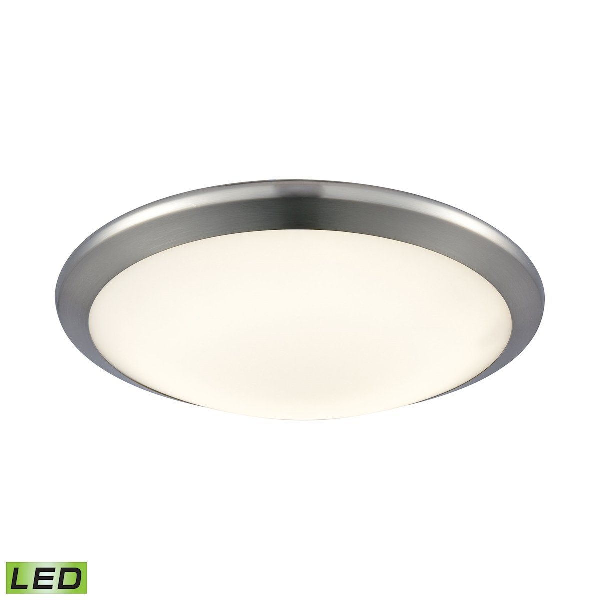 Clancy Round LED Flushmount In Chrome And Opal Glass - Small Flush Mount Elk Lighting 