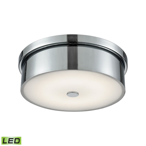 Towne Round LED Flushmount In Chrome And Opal Glass - Small Flush Mount Elk Lighting 