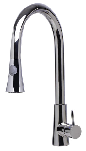 Solid Polished Stainless Steel Pull Down Single Hole Kitchen Faucet Faucets Alfi 