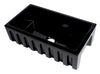 Black Gloss 33" x 18" Reversible Fluted / Smooth Fireclay Farm Sink