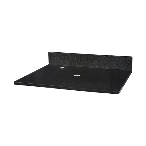 Stone Top - 25-inch for Vessel Sink - Black Granite Furniture Ryvyr 