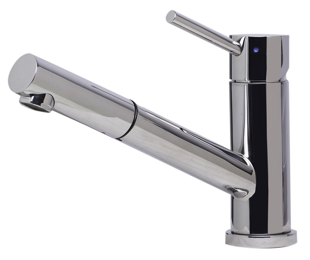 Solid Polished Stainless Steel Pull Out Single Hole Kitchen Faucet Faucets Alfi 