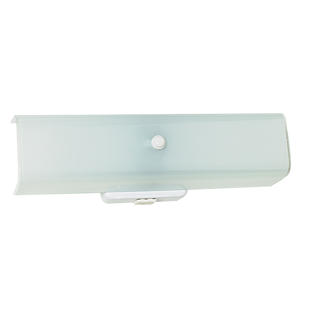 Two Light Vanity With Convenience Outlet - White