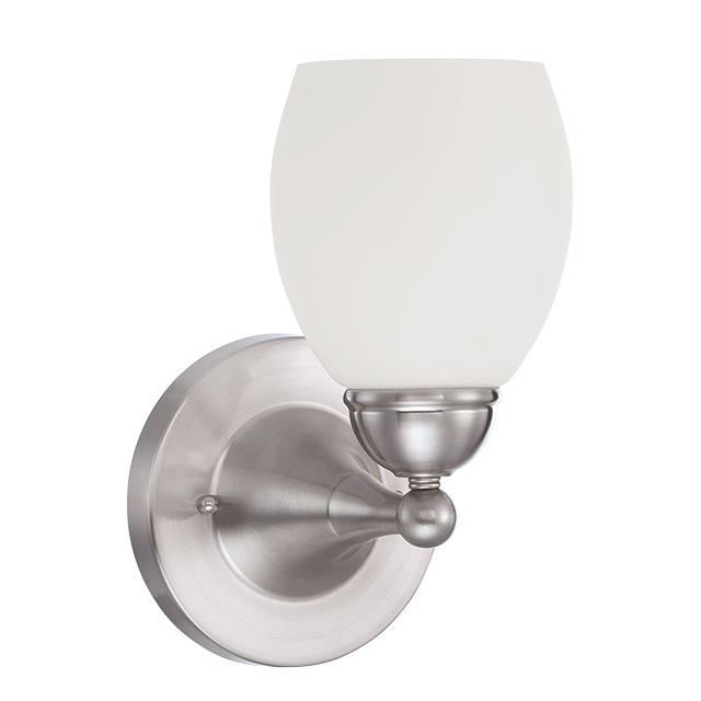 One Light Wall Sconce - Bright Satin Nickel