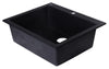 Black 24" Drop-In Single Bowl Granite Composite Kitchen Sink Sink Alfi 