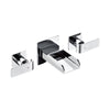 Polished Chrome Widespread Wall Mounted Modern Waterfall Bathroom Faucet Faucets Alfi 